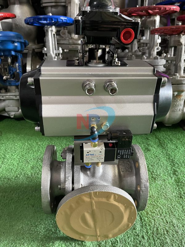 Van Bi 3 Ngả Inox đầu Khí Nén Kitz